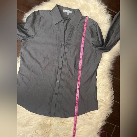 Foxcroft Grey button up long-sleeved sz 12 - Picture 7 of 8